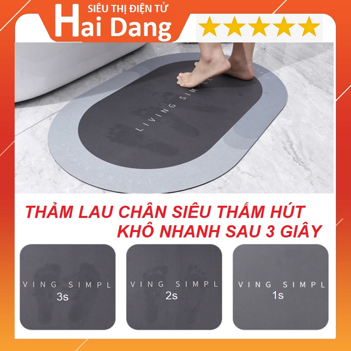 Thảm Chùi Chân Siêu Thấm, Thảm Lau Chân Hút Khô Nhanh - Siêu Thấm Nước Chống Trơn Trượt