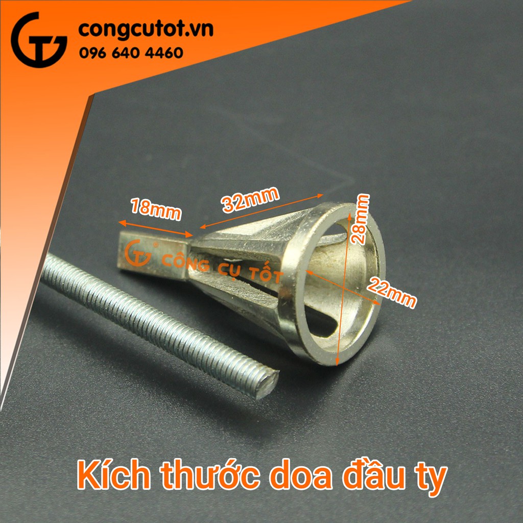 Doa đầu ty ren - đầu gọt ma via bu lông
