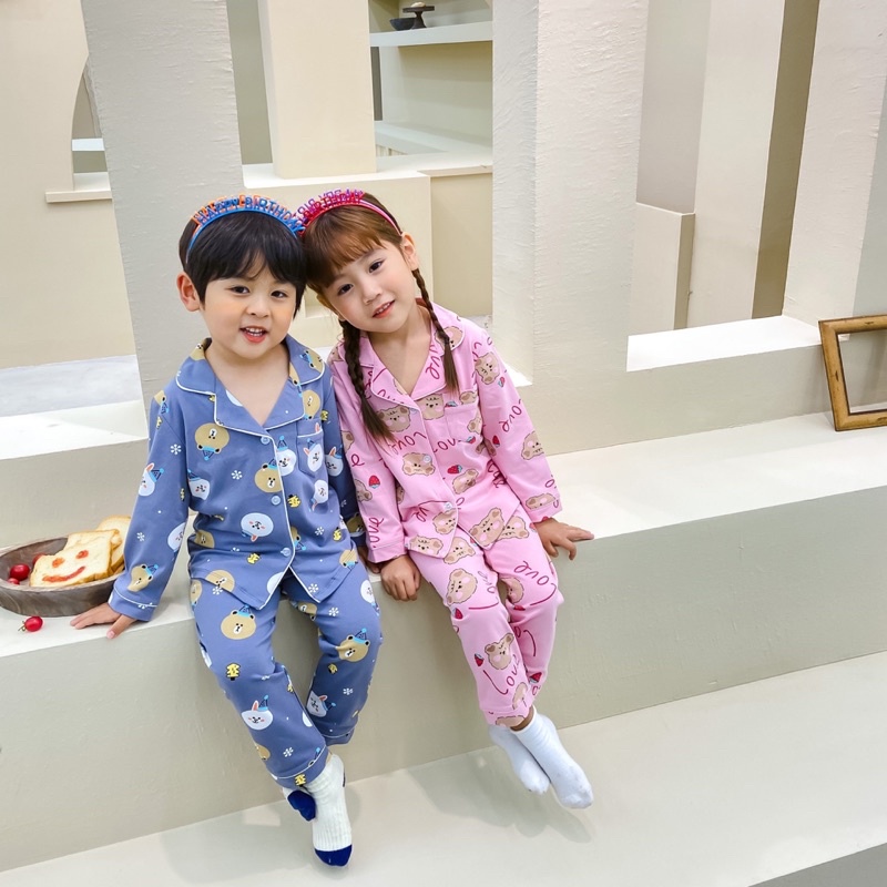 Bộ Pijam Dài Tay QiQi Cho Bé size 1-9 tuổi, Bộ Pijama Chất Thun Cotton Dài Tay Quần Dài