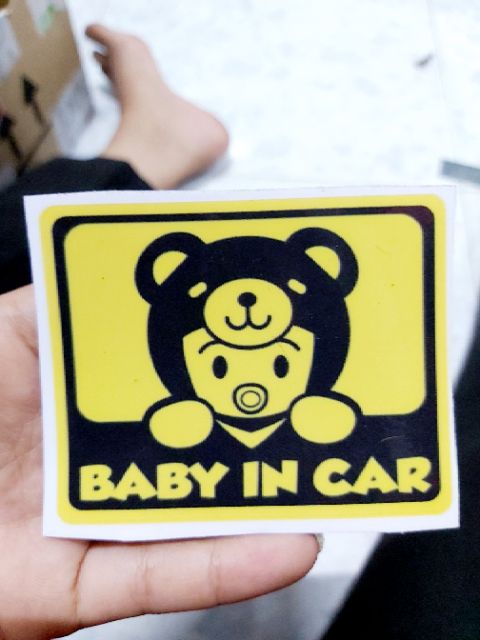 Tem Sticker Baby In Car Kích Thước 6 cm Giá Rẻ