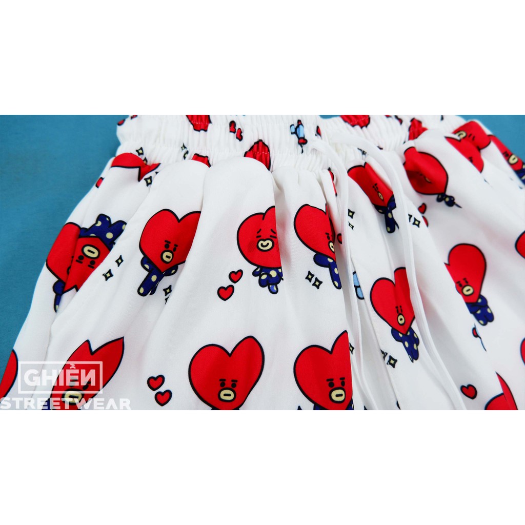 Quần short Cartoon BT21 Tata trắng dễ thương 50 sắc thái