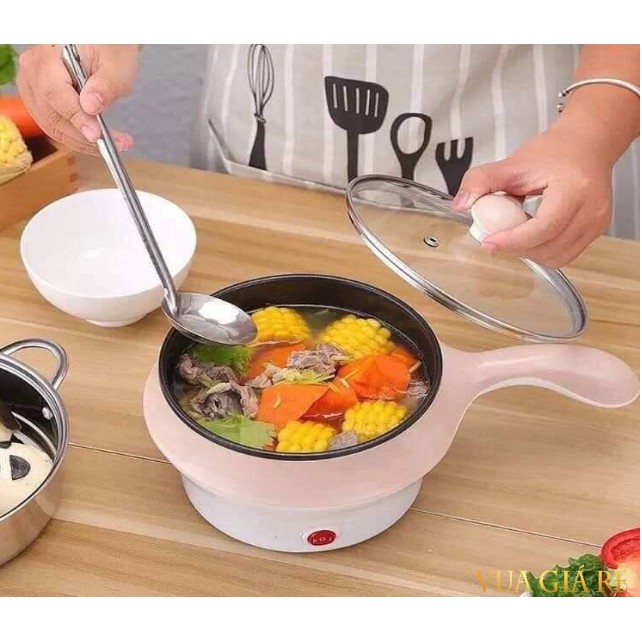 Nồi lẩu điện mini có tay cầm đa năng ( có kèm xửng hấp) | BigBuy360 - bigbuy360.vn