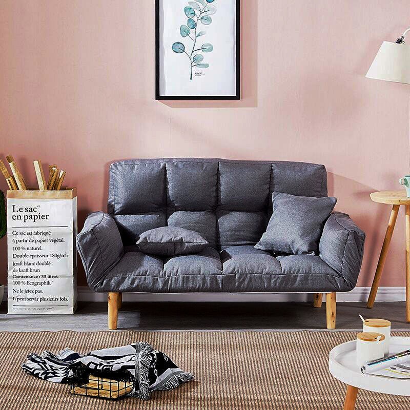 Ghế sofa lười Tatami Đôi Căn hộ nhỏ gấp phòng ngủ Ban công Màu đỏ thuần Giường đơn giản