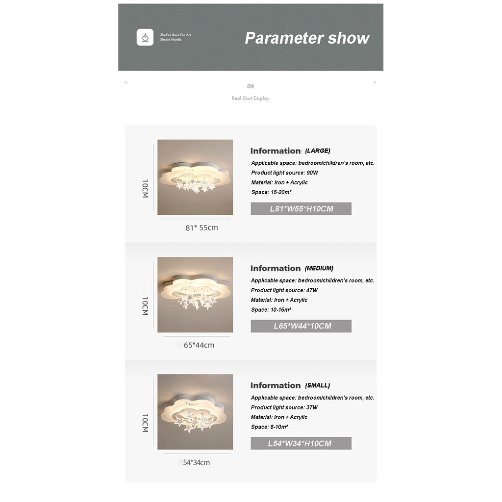 Đèn Trần Led Hiện Đại Thả Chùm Mây Ngôi Sao Thích Hợp Phòng Khách, Phòng Ăn, Phòng Ngủ
