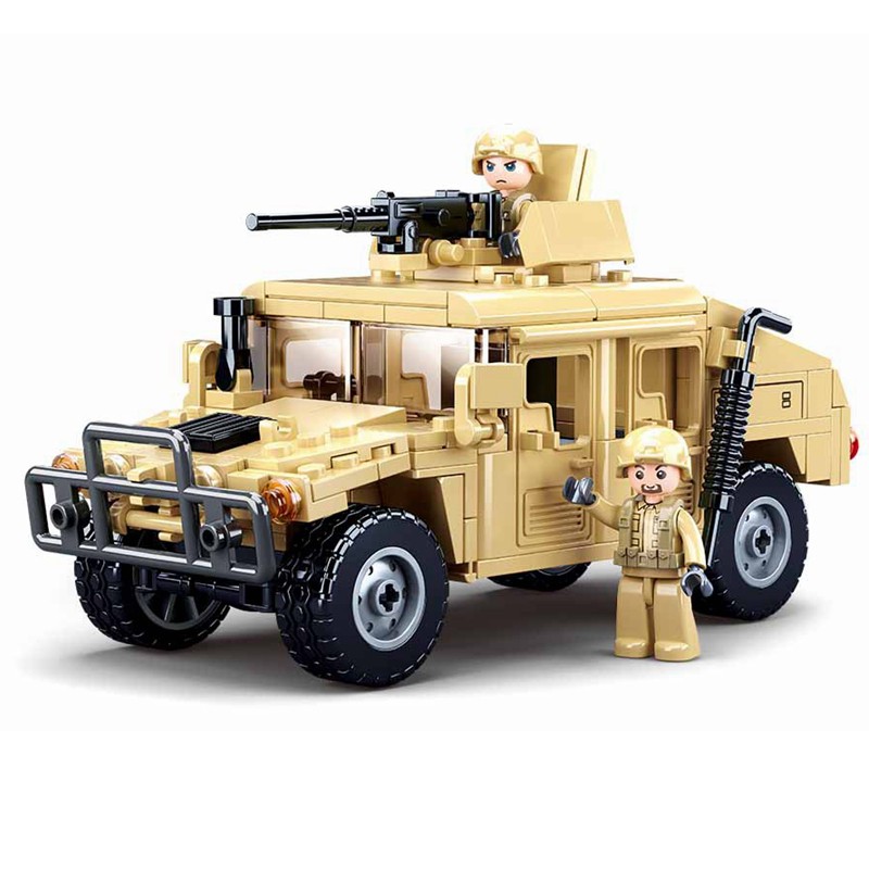 SLUBAN World War II Military Vehicle Technic Car Soldier Figures Weapon Truck Building Blocks Bricks Education Toys For lego