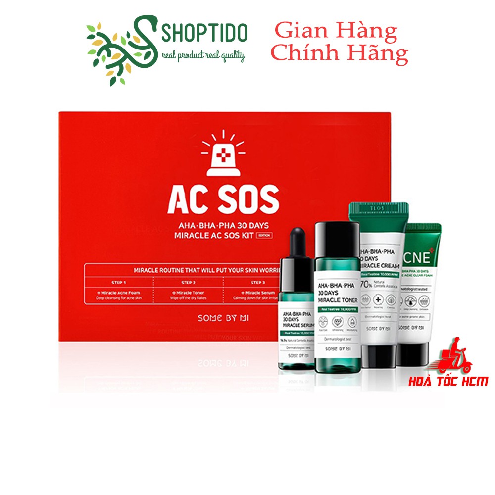 Bộ dưỡng hỗ trợ giảm mụn "Thần Kỳ" Trong 30 Ngày Some By Mi Miracle AC SOS Kit | WebRaoVat - webraovat.net.vn