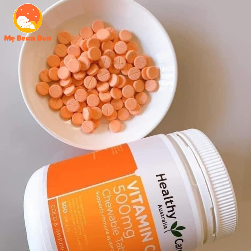 Vitamin C healthy care 500mg của úc 500 viên giúp tăng đề kháng hệ miễn dịch đẹp cho cả gia đình từ 2 tuổi trở lên