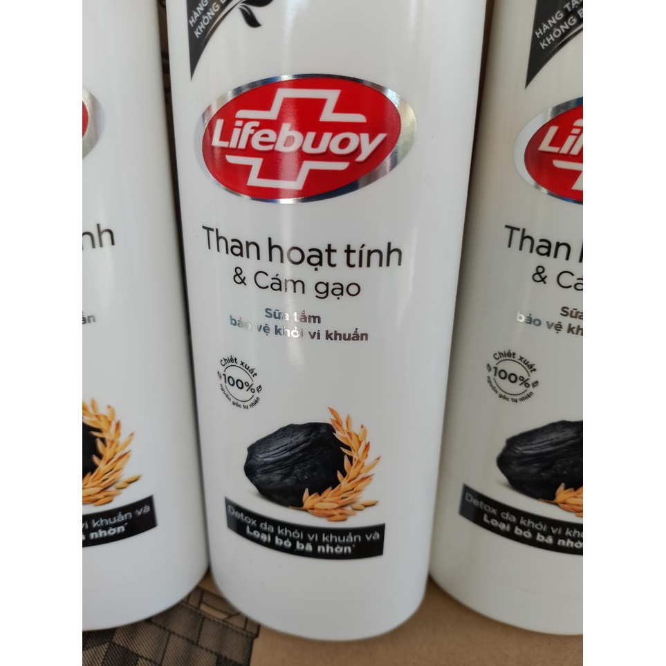 Sữa Tắm Lifebuoy Detox Than Hoạt Tính & Cám Gạo 200g