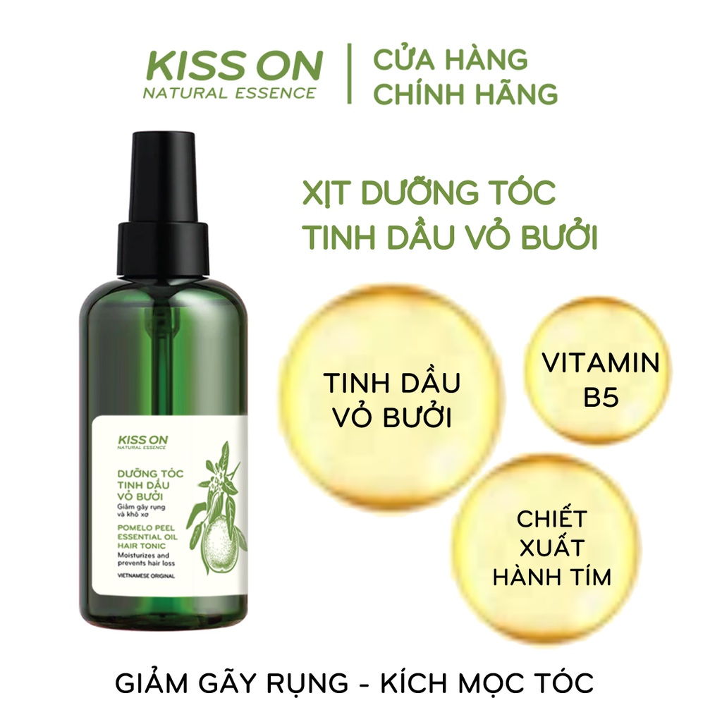 Xịt mọc tóc tinh dầu vỏ bưởi KISS ON 145 ml - Ngăn ngừa rụng tóc, kích mọc tóc, cung cấp dưỡng chất c