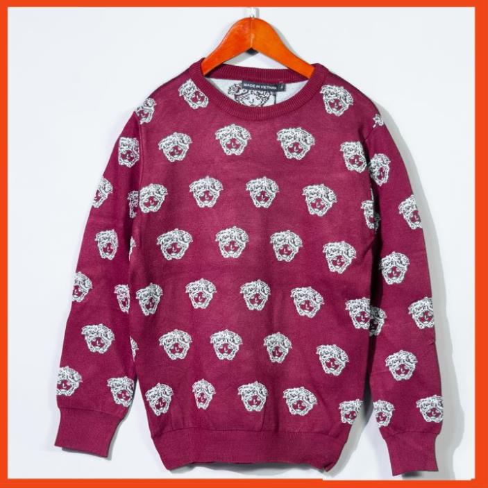 Áo len nam dài tay lông cừu cổ tròn phối họa tiết cao cấp AL85