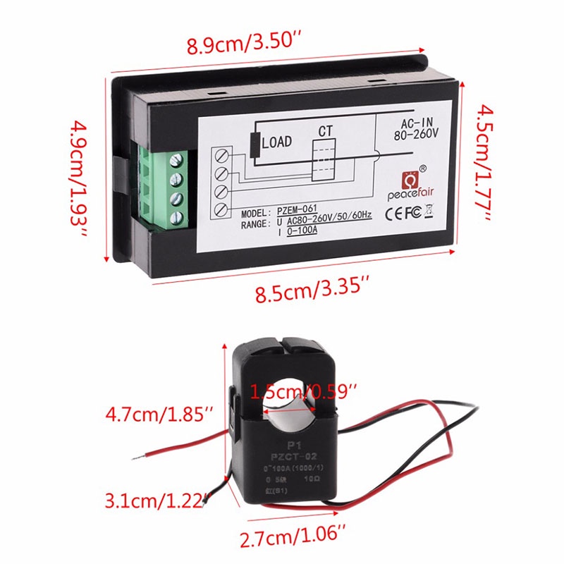 Đồng Hồ Đo Điện Áp 100A AC 80~260V Đa Năng