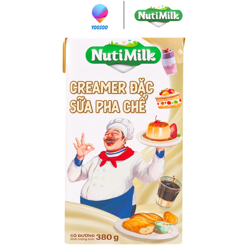 Combo 02 Hộp Creamer Đặc Sữa Pha Chế Có Đường Hộp 385Gr - NUTIFOOD - YOOSOO MALL