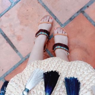 Dép Sandal Thổ Cẩm Boho Vintage