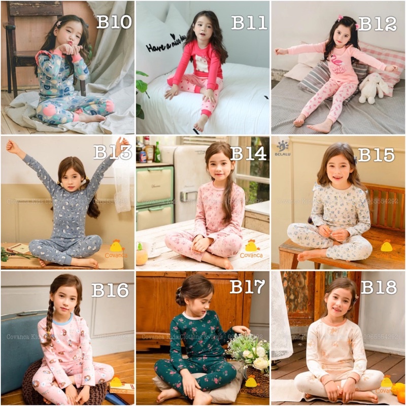 SALE !!! Hàng Xuất Hàn - [Mẫu mới 2021_Bé Gái] Bộ Đồ Cotton Thu Đông Xuất Hàn Cho Bé Gái