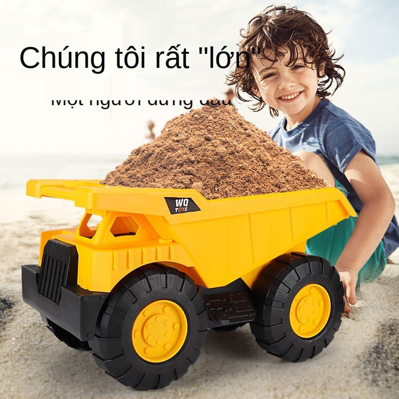 Đồ chơi kỹ thuật xe tải chở cát cho trẻ em có khả năng chống rơi và dày ô tô lớn Máy ủi xúc bốc xếp bãi trượt