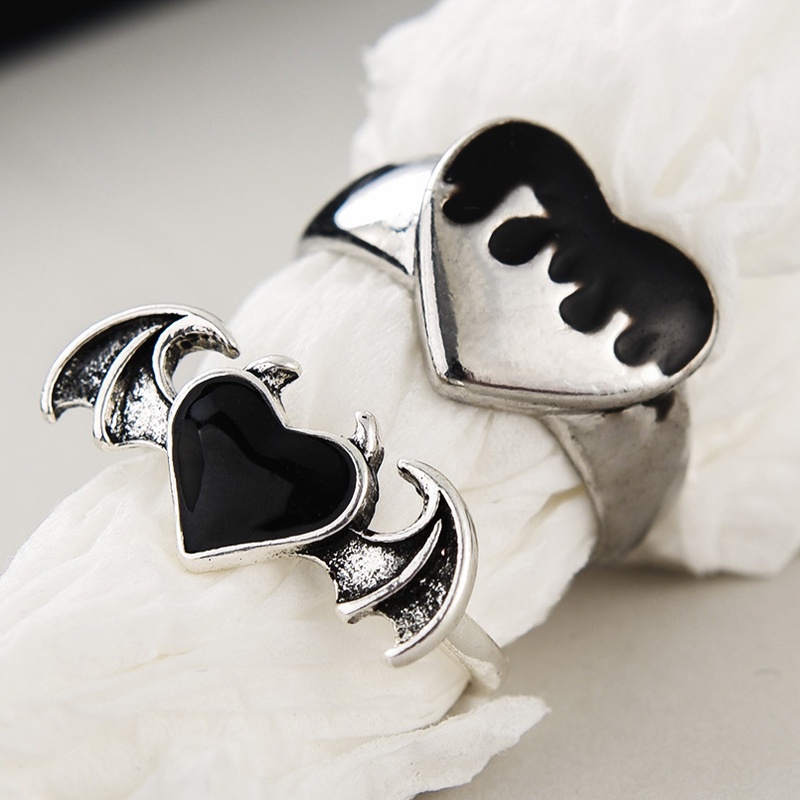 Nhẫn Hở Hình Trái Tim / Đôi Cánh Phong Cách Cổ Điển Thời Trang Cho Nam Và Nữ