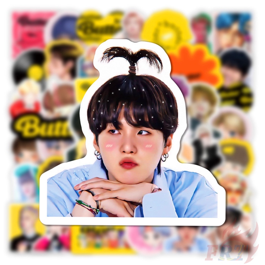 Bộ 50 miếng dán chống thấm nước trang trí vali laptop / ván trượt họa tiết hoạt hình Bt21 01