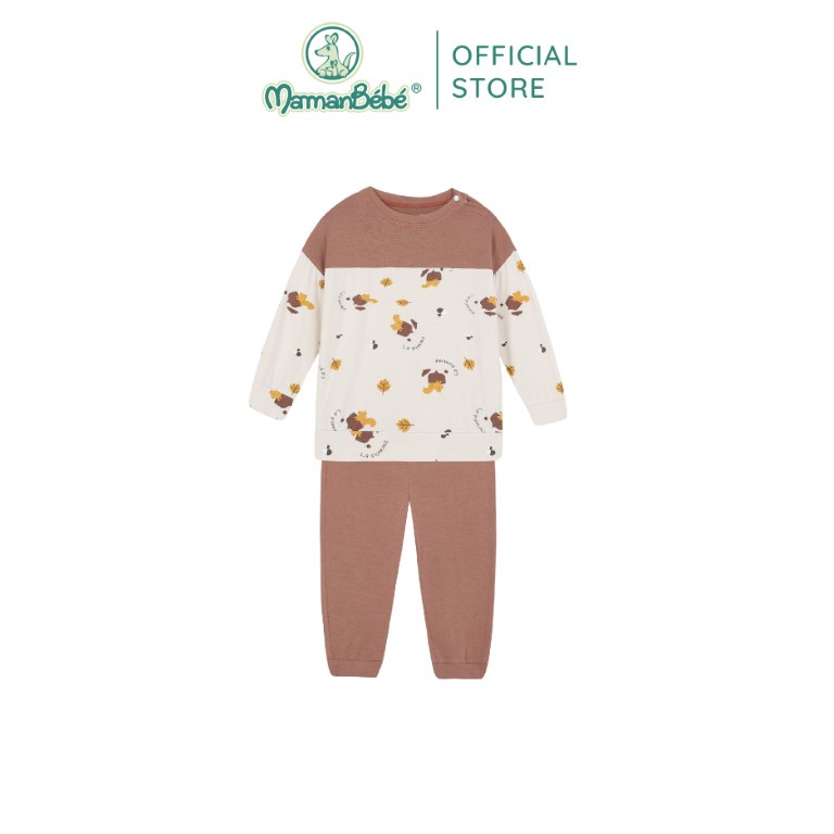 Bộ đồ dài tay La Pomme Sóc nhí - Nâu