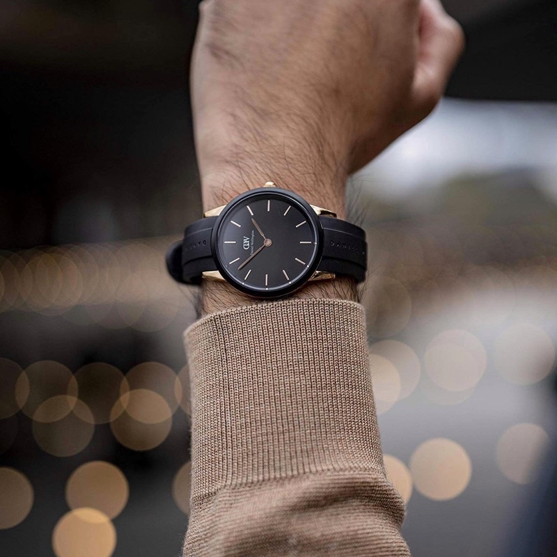 Đồng hồ nam nữ cặp đôi dây cao su Iconic Emotion3240 viền thép không gỉ dây siêu bền tặng box