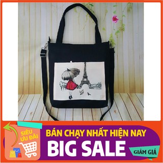 FREESHIP 50K_[HCM] Túi tote nữ chất vải canvas dày dặn in hình độc đáo