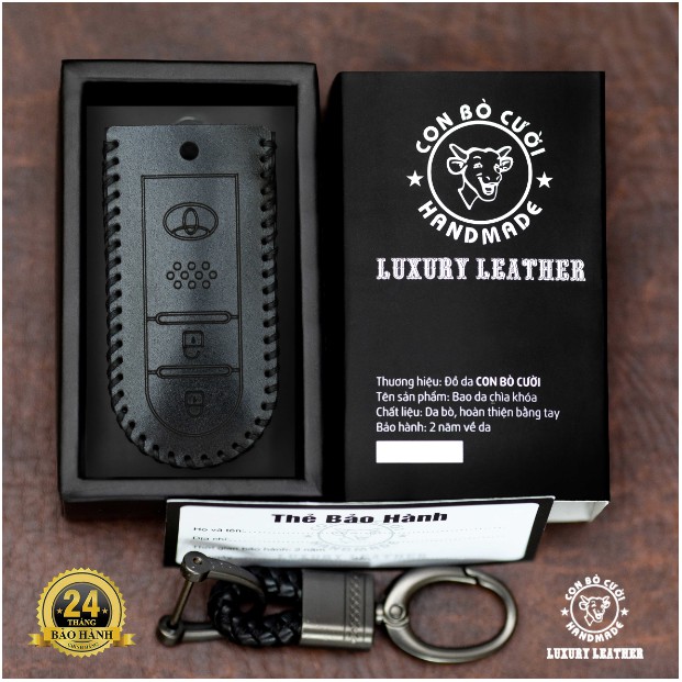 Bao Da Chìa Khóa ÔTô TOYOTA  Rush, Wigo AT 2021 2022 -  Da Thật 100% Bảo Hành 2 Năm, Khắc Tên & SĐT Chủ Xe