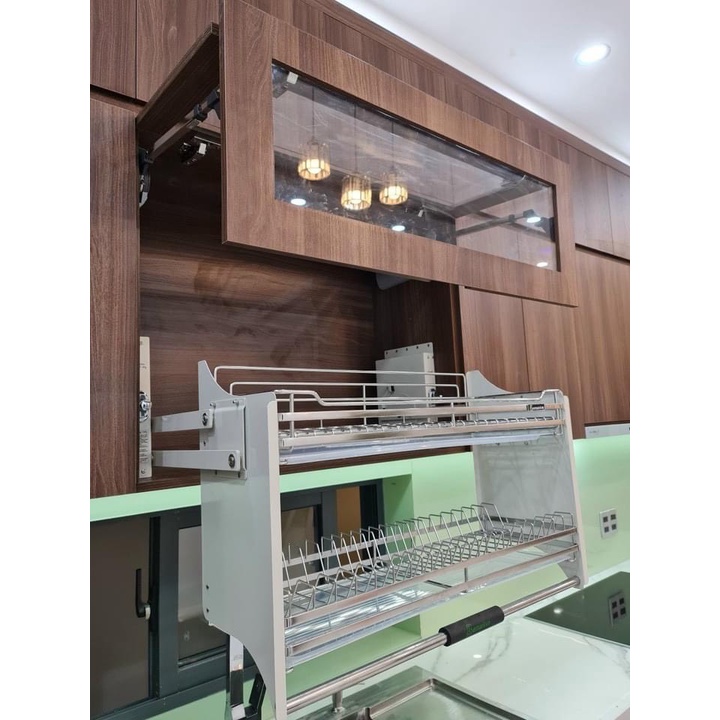 Giá để chén bát nâng hạ inox 304 cao cấp Kệ úp chén dĩa di động GEMANIVN inox 304
