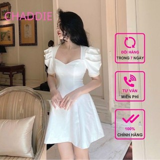 Đầm dự tiệc, dạo phố cổ vuông tay bồng dáng xòe xinh xắn - Mã T106