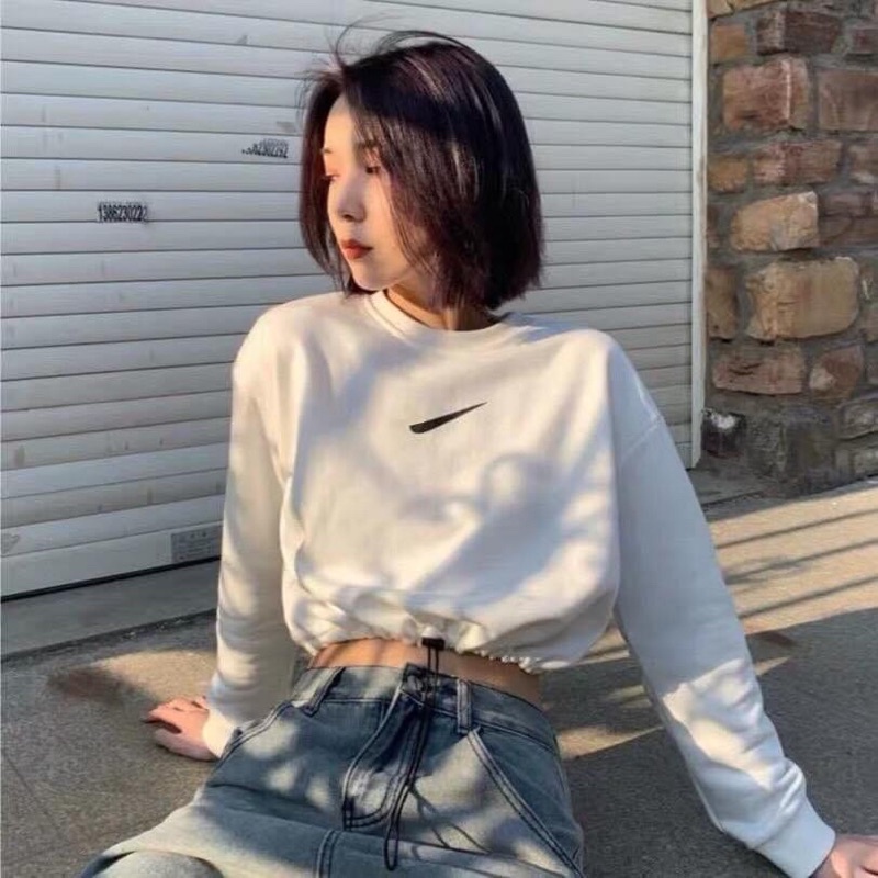 Áo croptop tay dài bo eo in hình ullzang