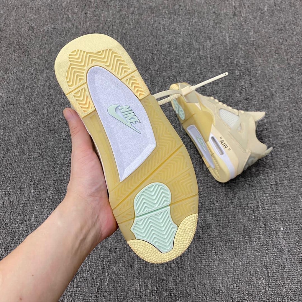 Giày thể thao Jordan 4 retro off white kem , Giày sneaker JD4 màu kem siêu hot mới nhất