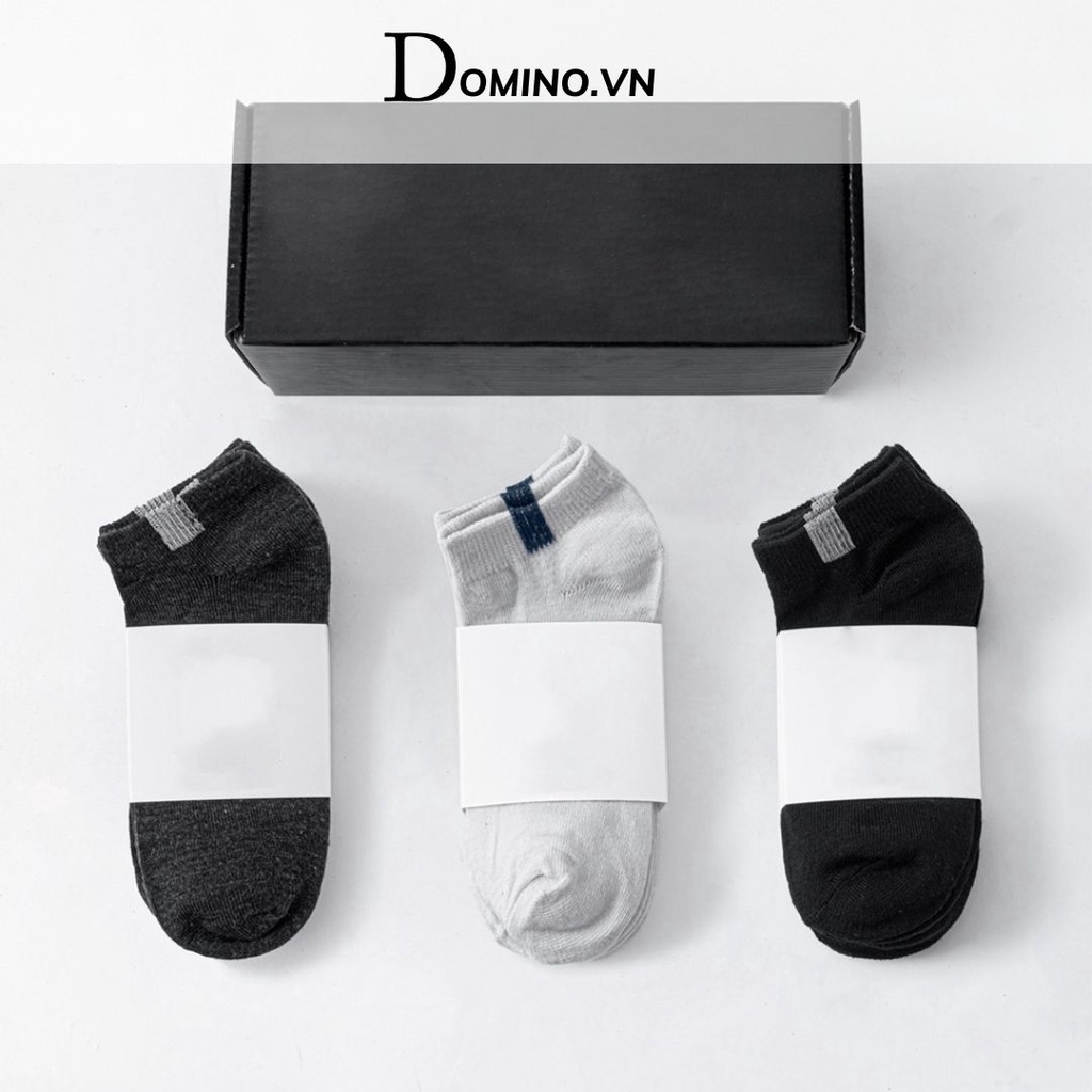 COMBO 5 Đôi Tất Trơn Cổ Ngắn DOMINO OFFICIAL Khử Mùi Hôi Chân