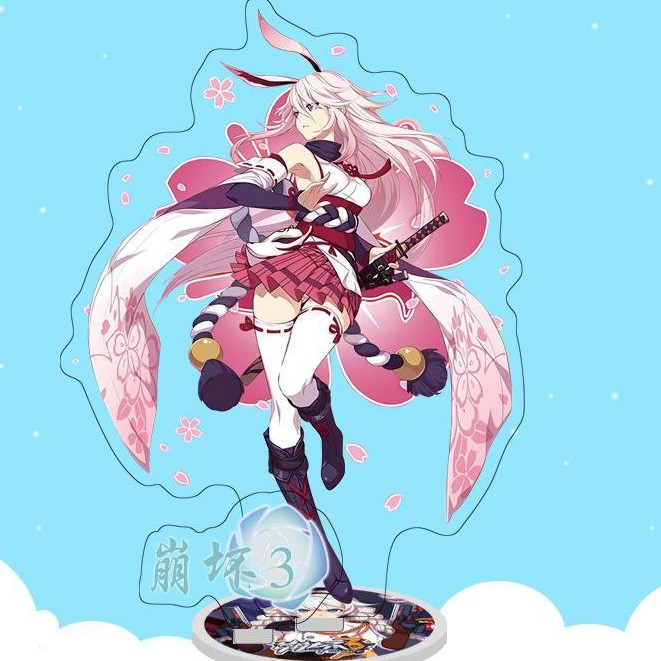 Mô hình standee Honkai Impact 3 mica trưng bày in hình anime chibi