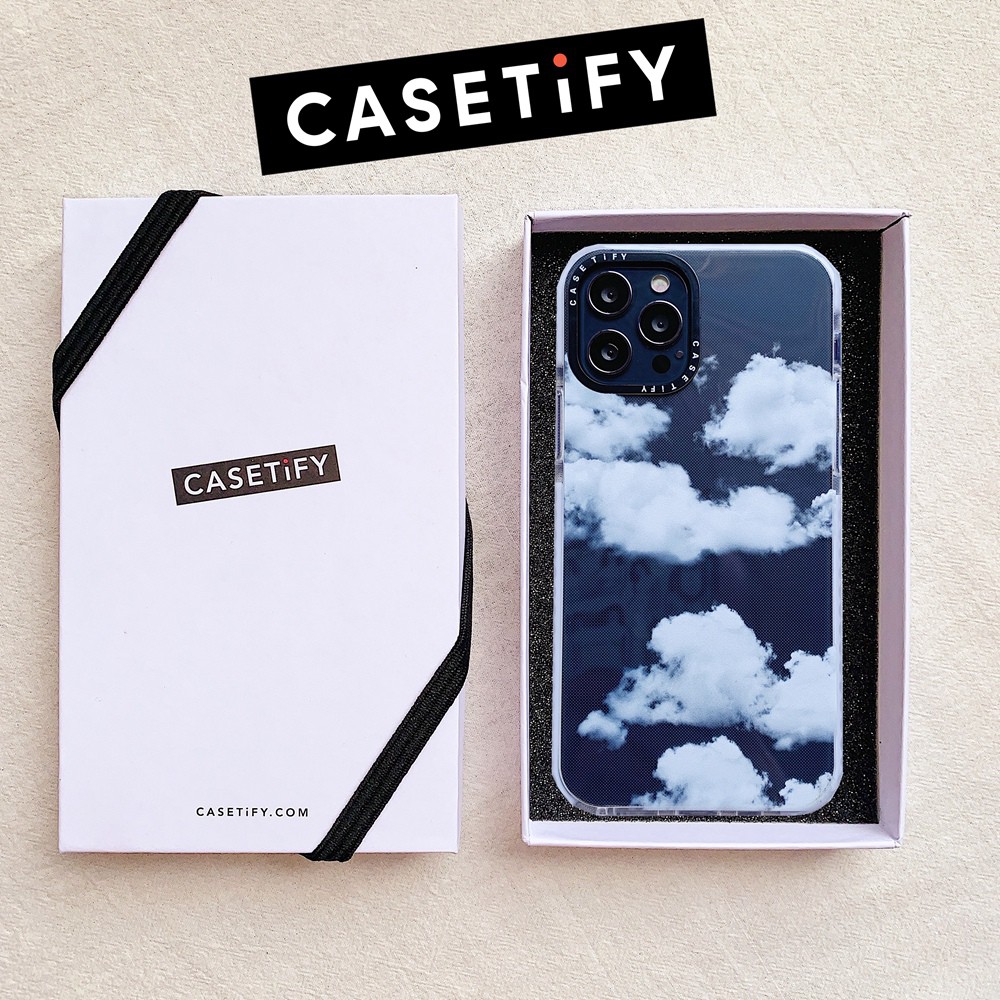 [Original Casetify] Ốp Lưng Silicone In Hình Đám Mây Đơn Giản Cho Apple Iphone 7 8 Plus 7 + 8 + X Xs Xr 11 11pro 12 Mini 12mini Pro Max Xsmax Se 2020