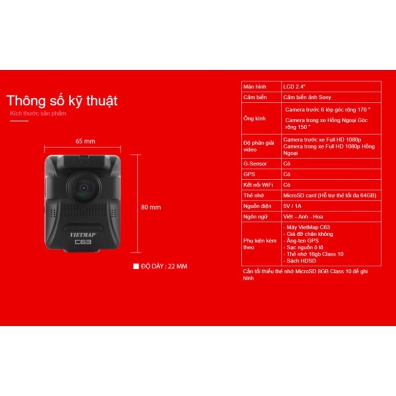 [ Shop Uy Tín ] Camera hành trình VietMap C63 Ghi Hình Cùng Lúc Trước & Trong xe | BigBuy360 - bigbuy360.vn