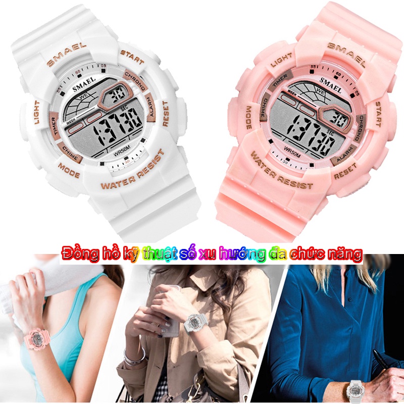Đồng hồ nữ và nam SMAEL  điện tử mẫu thể thao đầy đủ các chức năng | BigBuy360 - bigbuy360.vn