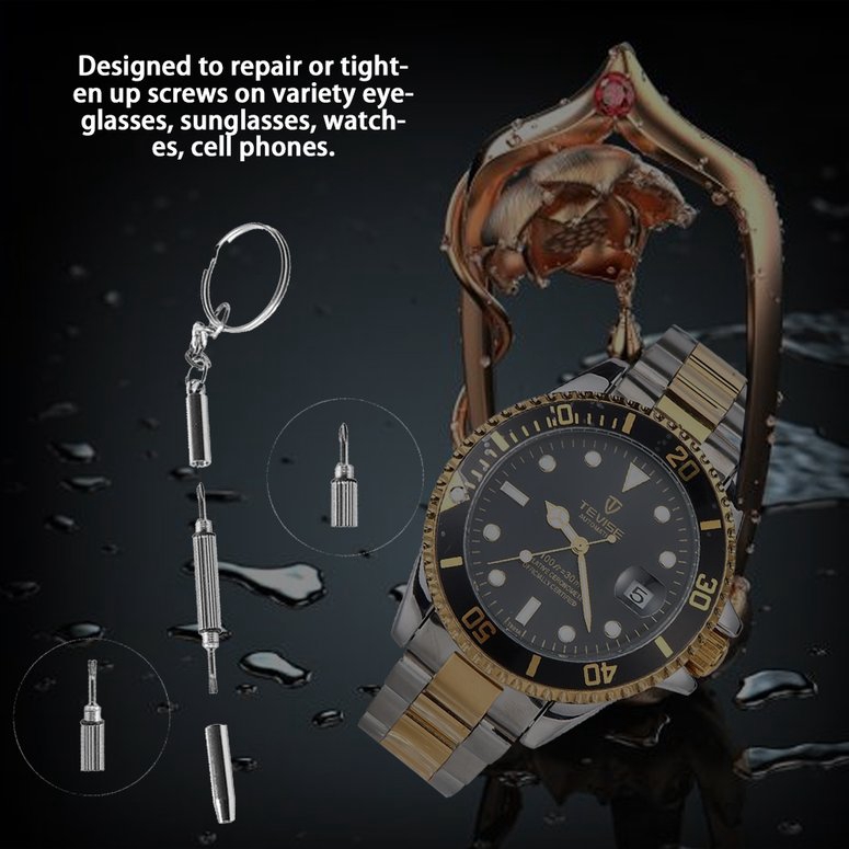 3in1 Eyeglass Screwdriver Sunglass Watch Repair Kit with Keychain