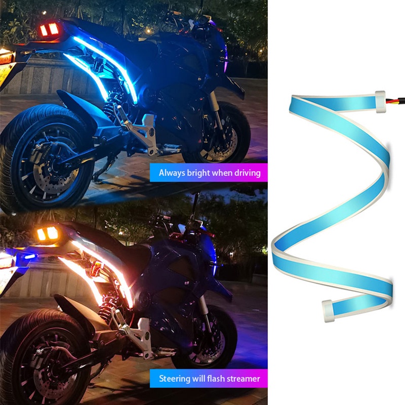 Giá 1 Đôi - Dải Đèn LED Mí 60cm Lắp Xi Nhan Chạy Đuổi Kiểu Audi, Demi Cho Xe Máy, Ô tô - DC 12v