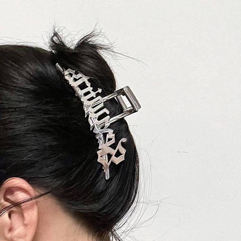 Kẹp Tóc Kim Loại Chống Trượt In Chữ Thời Trang