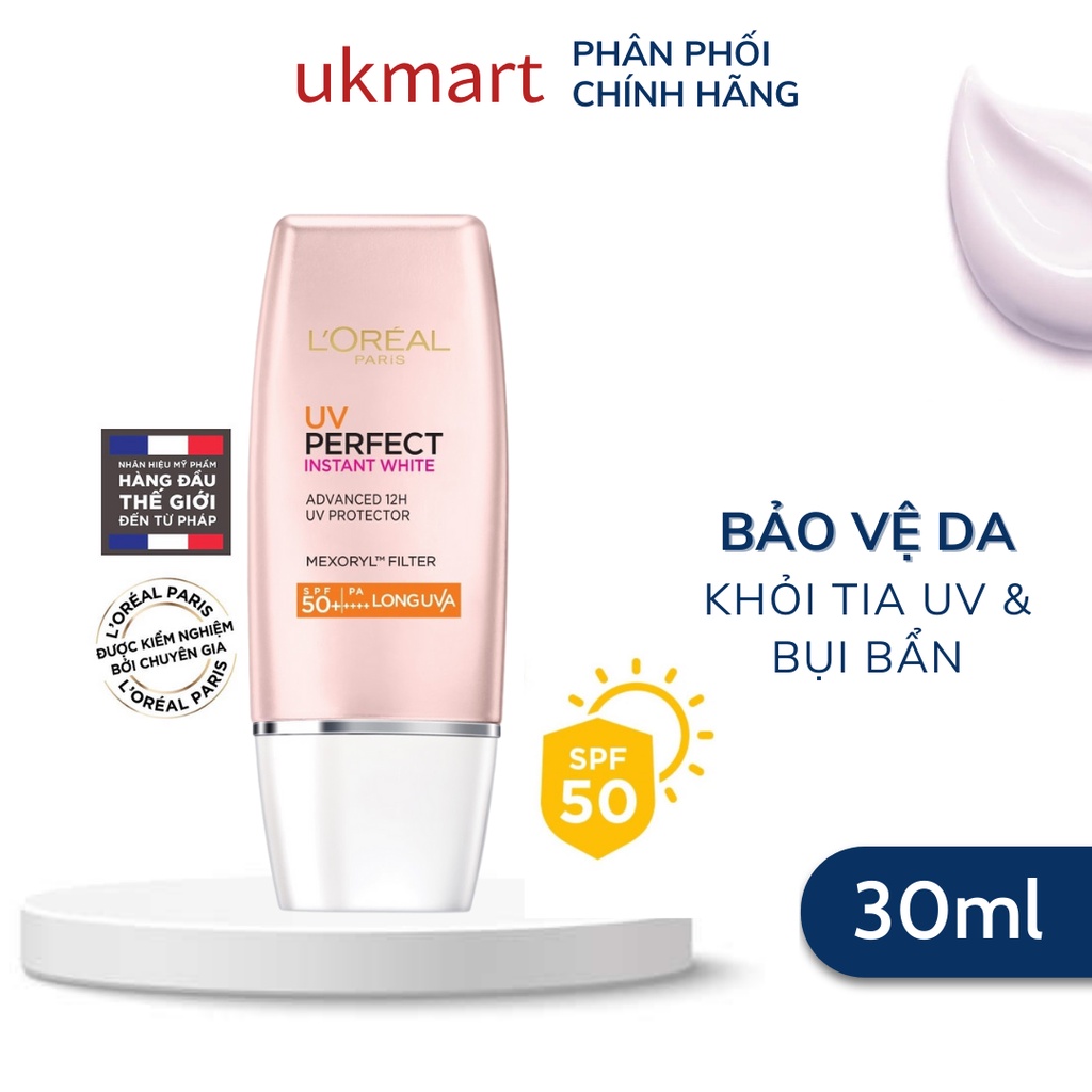 Kem Chống Nắng Trắng Sáng Tức Thì L'Oreal Paris UV Perfect Rosy SPF50+ PA++++ 30ml