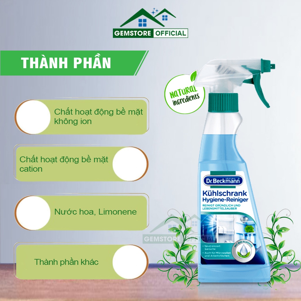 Dung dịch vệ sinh tủ lạnh DR BECKMANN chai xịt 250ml - nhập Đức