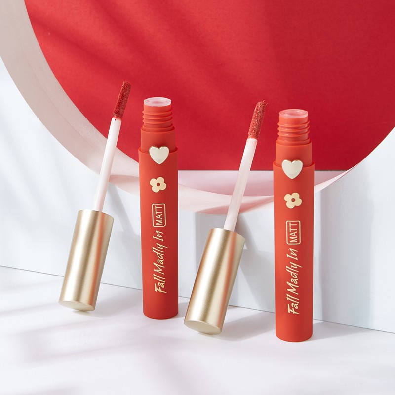 [Hàng mới về] Son Kem Lì Kiss Beauty Lâu Trôi Chống Thấm Nước 4 Màu Tùy Chọn Thời Trang