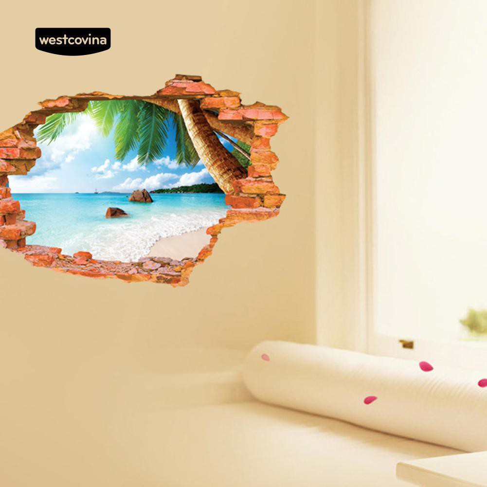 Sticker dán tường hình bãi biển