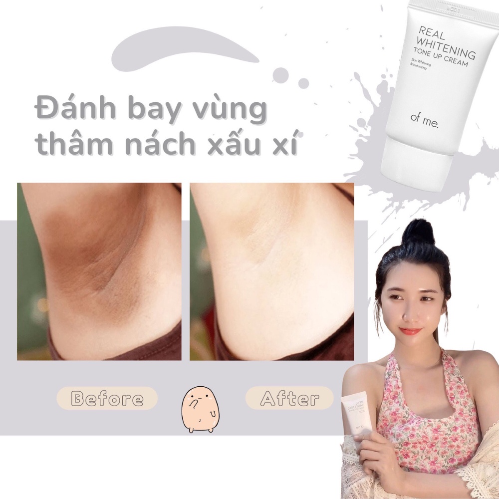 Kem Giảm Thâm, Dưỡng Trắng OF ME - REAL WHITENING TONE UP CREAM - Tuýp 50ml [ Auth - HÀN QUỐC ]