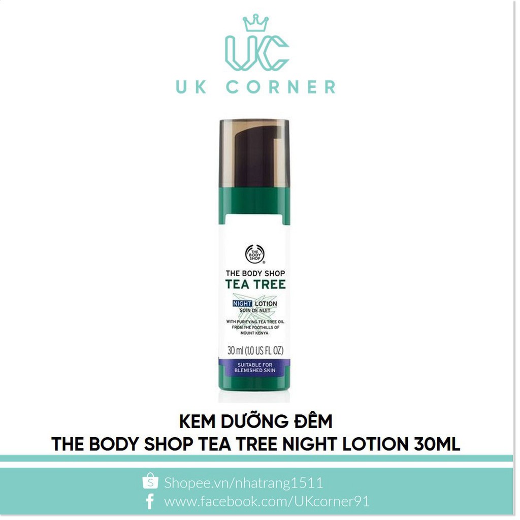 [Mã giảm giá] Dưỡng đêm The Body Shop Tea Tree Night Lotion 30mL