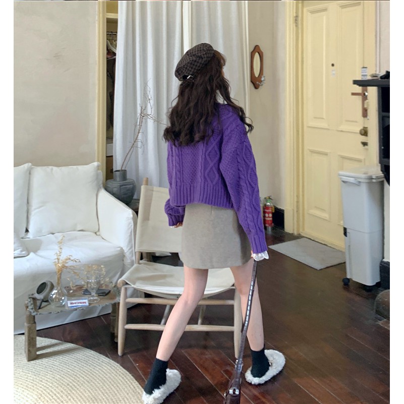 Áo khoác cardigan dệt kim màu trơn dễ thương cho nữ | BigBuy360 - bigbuy360.vn