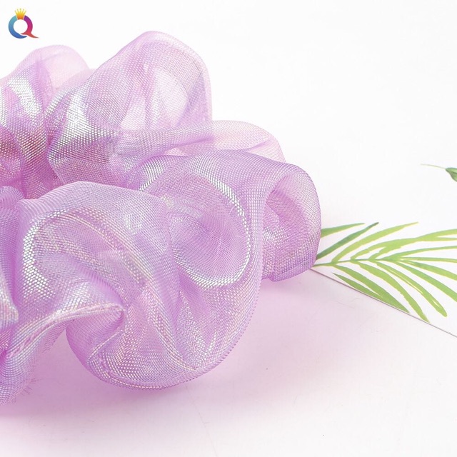 Chun cột tóc Scrunchie voan bóng nhũ