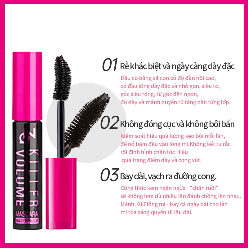 Mascara ZA 9g dạng lỏng màu đen chống thấm nước chống nhòe màu và làm xoăn dài cho mi mắt