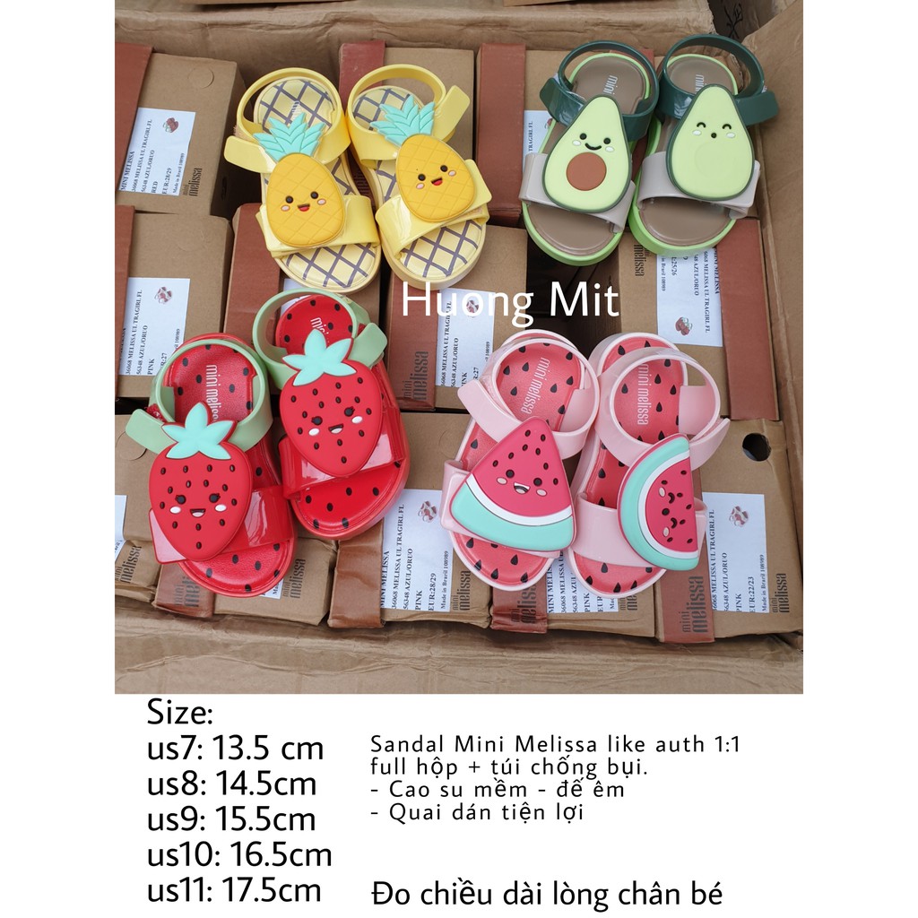 Sandal hoa quả Mini Melissa mềm, êm chuẩn loại 1 fullbox