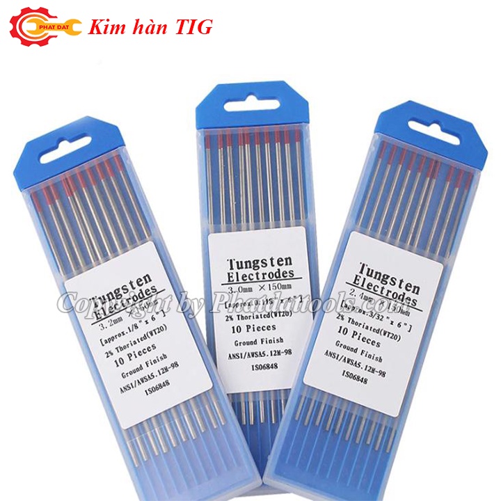 Kim hàn TIG Kydosu JAPAN 1.6mm-2.0mm-2.4mm-Điện cực TUNGSTEN cho máy hàn Tig-Hộp 10 chiếc