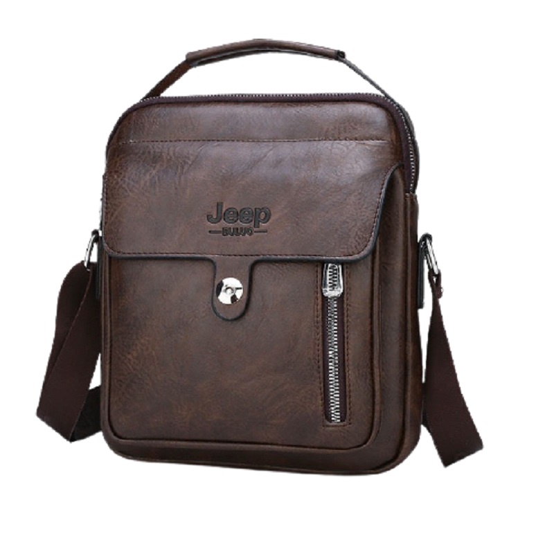 Túi đeo chéo nam da PU JEEP BULUO T70 25x22x5cm túi đựng ipad nam (Nâu đậm - Nâu sáng - Đen)