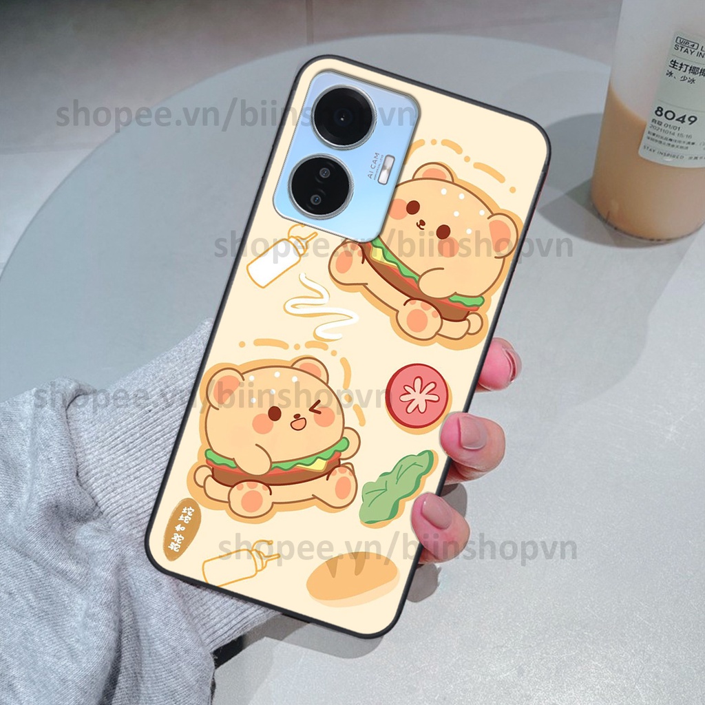 Ốp Vivo Y55 2022 in hình gấu chocolate kẹo ngọt siêu đẹp siêu xinh